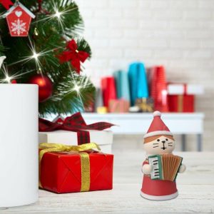 Figurines & Miniatures | Cat Christmas Decorations – Festive Ornaments For Tree And Home Figurines & Miniatures as the picture