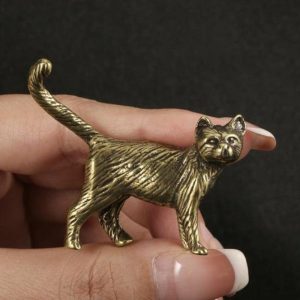 Figurines & Miniatures | Cat Statue Exquisite Workmanship Handmade Metal Cute Small Animal Figurines Miniatures Home Decoration Accessories Figurines & Miniatures Figurines & Miniatures