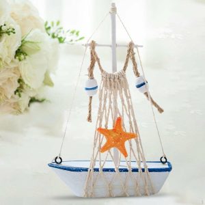 Figurines & Miniatures | Coastal Charm Wooden Sailboat Sculpture For Home Decor And Events Figurines & Miniatures as the picture