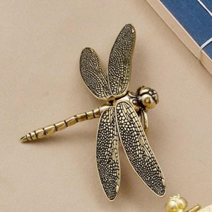 Figurines & Miniatures | Delicate Brass Dragonfly Sculpture For Elegant Home Decor Figurines & Miniatures as the picture