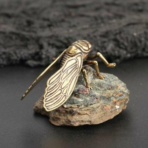 Figurines & Miniatures | Figure Cicada Statue Carved Ornaments Lifelike Animal Pure Brass Decoration 1X Figurines & Miniatures Figurines & Miniatures