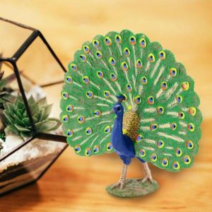 Figurines & Miniatures | Lovely Peacock Figurine Professional Painted Craft Wear-Resistant Multifunctional Realistic Party Peacock Models Figure Figurines & Miniatures Figurines & Miniatures