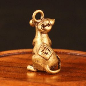 Figurines & Miniatures | Lucky Mini Brass Zodiac Rat Pendant Mouse Statue Home Office Sculpture Figurines Figurines & Miniatures Figurines & Miniatures