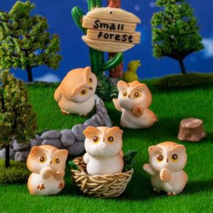 Figurines & Miniatures | Mini Owl Statue Resin Craft Figurines Cute Desktop Accessories For Miniature Landscapes Room Decor Figurines & Miniatures Figurines & Miniatures