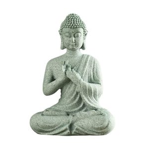 Figurines & Miniatures | New Chinese-Style Zen Buddha Statue Sitting Posture Decoration Creative Green Sand Stone Tea Pet Curtain Decorative Accessories Curtain Decorative Accessories