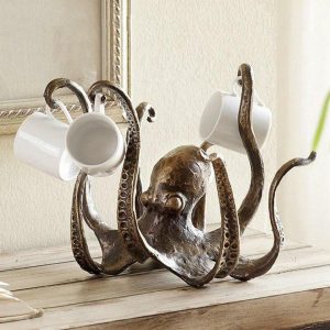 Figurines & Miniatures | Octopus Statue Resin Octopus Sculpture Crafts Octopus Mug Holder Fun Cast Cup Holder Jewelry Holder Desktop Home Decoration Figurines & Miniatures brown