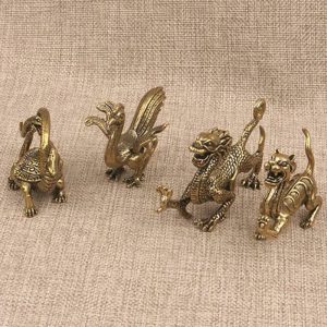 Figurines & Miniatures | Pure Copper Chinese Ancient Beast Miniature Figurine Dragon Ornament Figurines & Miniatures Figurines & Miniatures