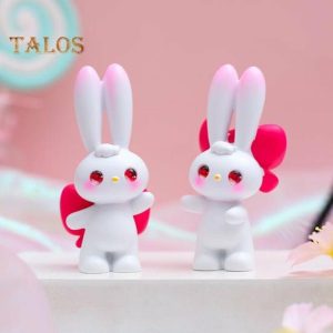 Figurines & Miniatures | Rabbit Sculpture Ornament Kawaii Animal Scene Layout Resin Fashion Adorable Bunny With Bow On Head Rabbit Sculpture Ornament Figurines & Miniatures as the picture