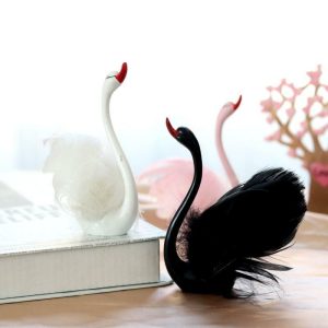 Figurines & Miniatures | Resin Swan Love Birds Figurine Animal Figure Sculpture Table Ornament Black Figurines & Miniatures black