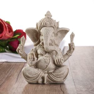 Figurines & Miniatures | Sandstone Ganesha Buddha Elephant Statue Sculpture Handmade Elephant Figurine Home Decoration Accessories Figurines & Miniatures Figurines & Miniatures