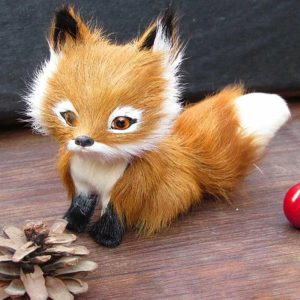 Figurines & Miniatures | Simulation Faux Fur Fashion Squatting Fox Party Home Model Ornament Toy Decoration Home Birthday Gift Figurines & Miniatures blue