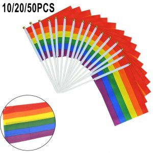 Flags, Banners & Accessories | Small And Portable Rainbow Pride Flags To Show Your Support 10/20/50 Count Flags, Banners & Accessories Flags, Banners & Accessories