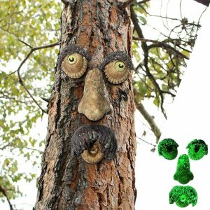 Flags, Banners & Accessories | Tree Faces Decor Outdoor, Tree Face Garden Statues Glow In Dark For Garden Yard Decor Flags, Banners & Accessories brown