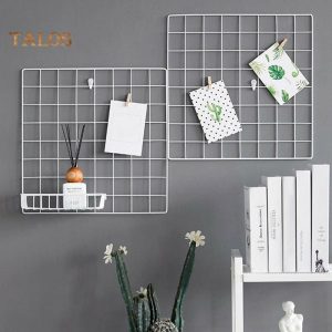 Frame | Mesh Frame Metal Picture Rack Photos Storage Shelf Wall Art Hanging Diy Decor Frame black