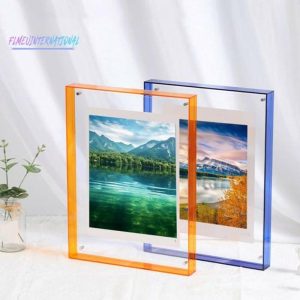 Frame | Photo Frame Vibrant Floating Acrylic Picture Frame – Desk Wall Art Frame For Gallery Home Office Decoration Frame blue