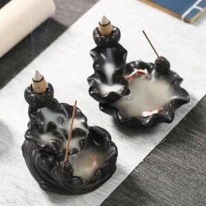 Incense & Incense Burners | Beautifully Waterfall Incense Burner Calm Emotion Ceramics Decoration Incense & Incense Burners black