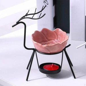 Incense & Incense Burners | Deer Incense Holder Essential Oil Aroma Burner Warmer Delicate Tray Incense & Incense Burners black