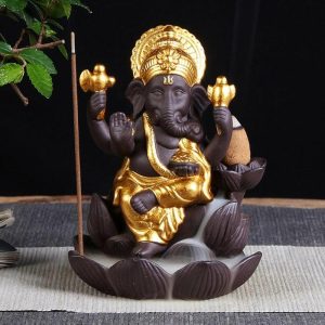 Incense & Incense Burners | H&B Store Lord Ganesha India Elephant God Backflow Incense Burner Censer Holder Gift Decor Incense & Incense Burners blue