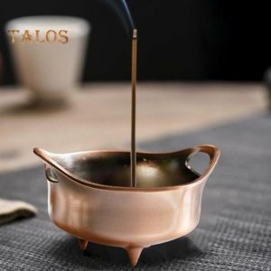 Incense & Incense Burners | Incense Burner Three-Legged Gift Temperature Resistant Unique Tea Table Decoration Incense Burner Household Supplies Incense & Incense Burners bronze