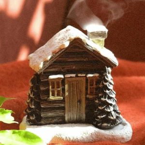 Incense & Incense Burners | Resin Cabin Cone Burner Snowy Winter Incense 2024 Christmas Incense Cone Holder Resin Craft Cabin Incense Incense & Incense Burners Incense & Incense Burners