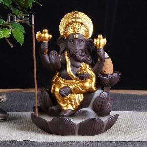 Incense & Incense Burners | Trendshome Decor Lord Ganesha India Elephant God Backflow Incense Burner Censer Holder Gift Incense & Incense Burners blue