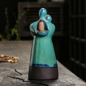 Incense & Incense Burners | Waterfall Incense Burner Couple Hug Love Statue Model Ceramics Ornament Creative Air Freshener Handicraft Incense Cone Holder For Living Room Incense & Incense Burners blue