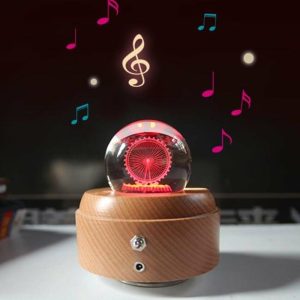 Music Boxes | 1 Set Clockwork Music Box Eye-Catching Stable Base 6 Styles Excellent Led Faux Crystal Ball Decor For Dorm Music Boxes as the picture