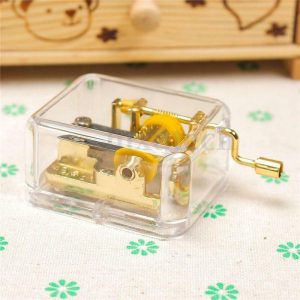 Music Boxes | Acrylic Mechanical Movement Hand Crank Music Box Kids Girl Gift Music Boxes as the picture