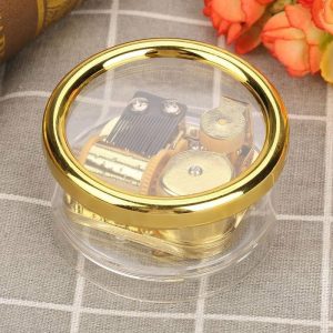 Music Boxes | Acrylic Round Clockwork Music Box Christmas Gift Windup Musical Box Castle In The Sky/Canon/Spirited Away/Love Story/Swan Music Boxes Music Boxes