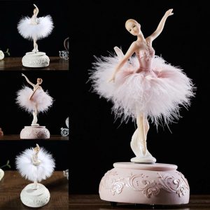 Music Boxes | Ballerina Music Box Dancing Girl Swan Lake Carousel With Feather For Birthday Gift Music Boxes Music Boxes