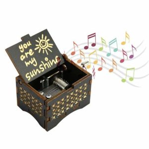 Music Boxes | Beautiful Square Music Box Eye-Catching Smooth Surface Birthday Present Music Boxes Music Boxes