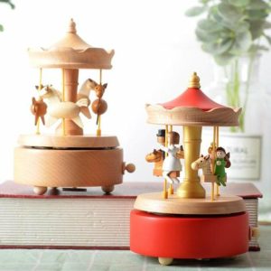 Music Boxes | Clockwork Music Box Clear Sound Shatterproof Create Atmosphere Music Boxes light brown