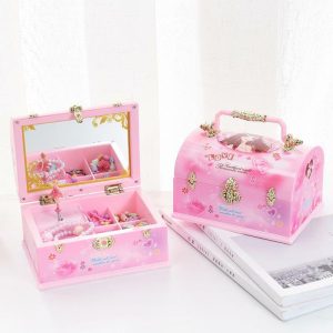 Music Boxes | Creative Rotating Dancing Music Box Sweet Princess Suitcase Gift Comb Child Makeup Mirror Jewelry Box Music Box Music Boxes Music Boxes