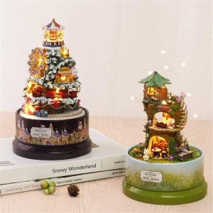 Music Boxes | Cute Room Diy Rotating Music Box Manual Assembly Intelligence Development Children Toys Romantic Gift Valentine’s Day Music Boxes Music Boxes