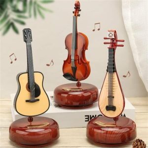 Music Boxes | Durable Violin Music Box Decorate With Music Function Rotating Music Boxes Music Boxes