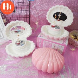 Music Boxes | Hi Fancytoy Shell Shaped Rotating Led Flashing Music Box Musical Toy Xmas Gift Music Boxes dark pink