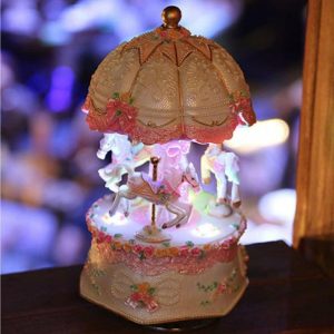 Music Boxes | -Horse Music Box Led Lights Showpiece For Girls Birthday Gift Rotating Horse Collectible Music Boxes Music Boxes