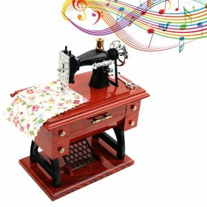 Music Boxes | Jewelry Box Mini Sewing Machine Style Music Box Hand Crank Vintage Music Boxes Christmas Gift New Year Gift Birthday Music Boxes Music Boxes