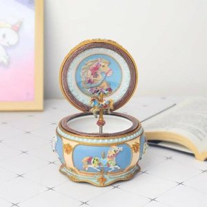 Music Boxes | Luminous Carousel Music Box With Colorful Light Merry-Go-Round Wind-Up Musical Rotating Horse Music Boxes multicolor