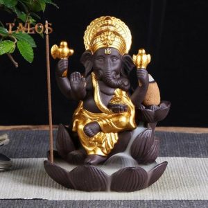 Incense & Incense Burners | Co&Lo Lord Ganesha India Elephant God Backflow Incense Burner Censer Holder Gift Decor Incense & Incense Burners blue