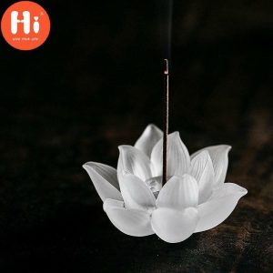 Incense & Incense Burners | Hi Handmade Lotus Crystal Incense Burner Colored Glass Incense Stick Holder Tea Ceremony Home Decorhi Incense & Incense Burners as the picture