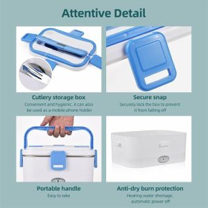 Curtain Decorative Accessories | Heating Lunch Box 1.8L 60W Portable Stainless Steel 110/220V+12V/24V Dual Power Supply Interface Curtain Decorative Accessories as the picture