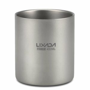 Curtain Decorative Accessories | Lixada 450Ml Titanium Double Wall Insulated Water Cup Home Outdoor Camping Hiking Picnic Tea Cup Curtain Decorative Accessories Curtain Decorative Accessories