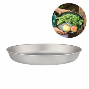 Curtain Decorative Accessories | Lixada 700Ml /500Ml/350Ml/200Ml Titanium Plate Ultralight Dinner Fruit Plate Frying Pan For Outdoor Curtain Decorative Accessories Curtain Decorative Accessories