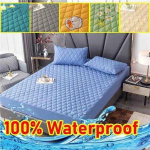 Curtain Decorative Accessories | Waterproof Thicken Mattress Topper Pad Anti-Bacterial Mattress Protector Cover With Elastic Band Quilted Fitted Sheet Bed Cover Curtain Decorative Accessories as the picture