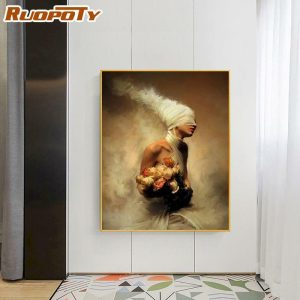 Curtain Decorative Accessories | Ruopoty Figure Picture Paintings By Numbers Kits For Wall Art Diy Oil Painting On Canvas Modern Lady Acrylic Paint Without Frame 40X50Cm Curtain Decorative Accessories as the picture