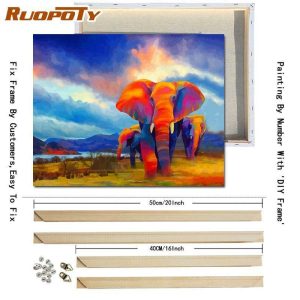 Curtain Decorative Accessories | Ruopoty With Diy Frame Animals Diy Painting By Numbers Handmade Oil Painting Kits Acrylic Picture Canvas Painting For Wall Art Curtain Decorative Accessories as the picture