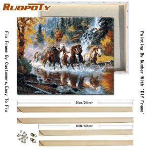 Curtain Decorative Accessories | Ruopoty With Diy Frame Animals Diy Painting By Numbers Wall Art Picture Unique Gift Hand Painted Oil Painting For Home Decor 40X50Cm Curtain Decorative Accessories as the picture