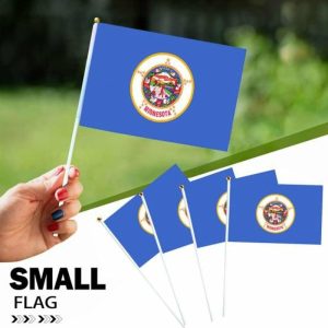 Flags, Banners & Accessories | 10Pcs Minnesota State Flag 14X21Cm Polyester Vivid Colour Double Stitching On Edge Lightweight Hand Waving Sticks Flags, Banners & Accessories Flags, Banners & Accessories