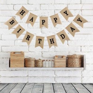 Flags, Banners & Accessories | Linen Bunting Dovetail Flags Garland Home Decor Party Wedding Jute Rope Event Supplies Happy Birthday Flags, Banners & Accessories black